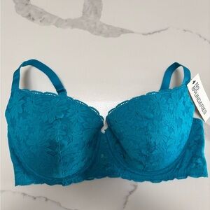 No Boundaries Turquoise Floral Lace Bra